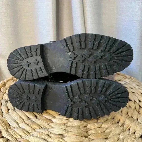 Shellys London Tyra Combat, Moto Boots Patent Leather Black Size 38 - Picture 4 of 10